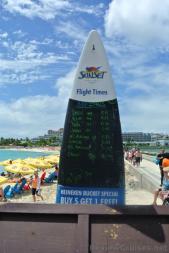 Jet Airplane Flight Arrival Times on Surfboard Maho Beach.jpg