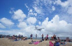 PJ-WIT Airplane about to land at Princess Juliana International Airport.jpg