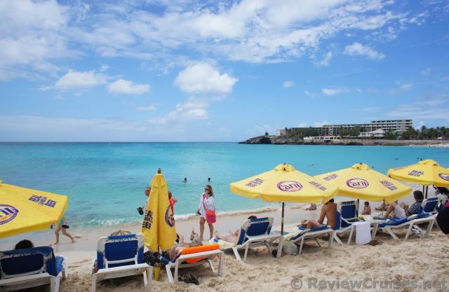 Beach Chairs with Umbrellas cost $20 at Maho Beach.jpg