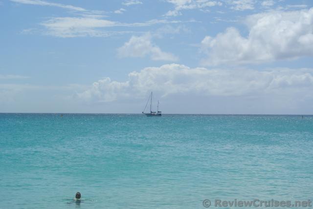 2 Mast Sailboat in the distance off of Maho Beach.jpg
