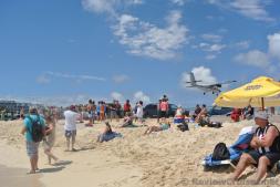 Plane passed over Maho scene on beach.jpg