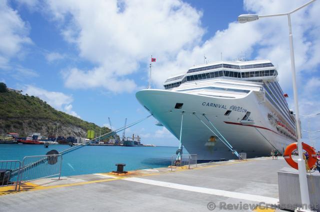 Carnival Freedom cruise ship docked in St Maarten.jpg