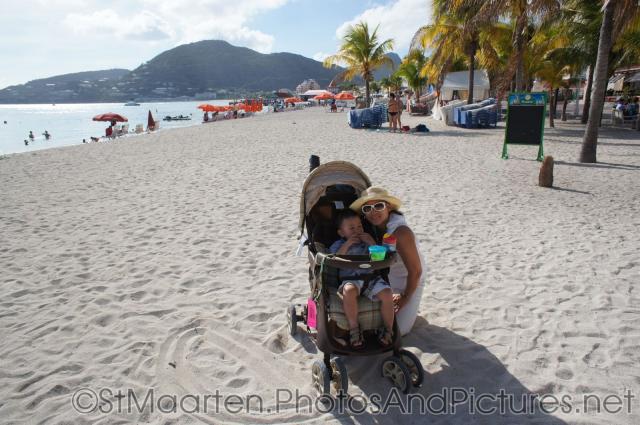 Darwin and Mommy at Philipsburg St Maarten beach.jpg
