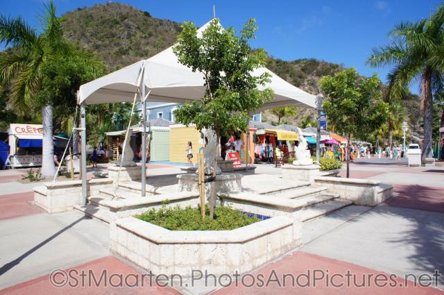 White tent pavillion and shops at St Maarten cruise terminal area.jpg
