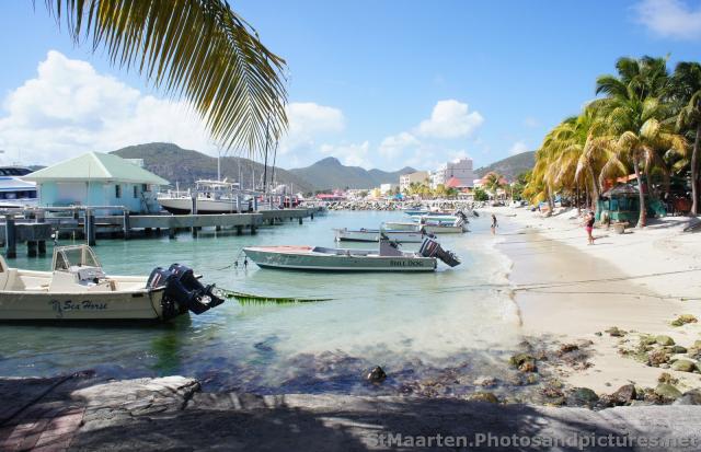 Small boats docked near beach of Philipsburg St Maarten.jpg
