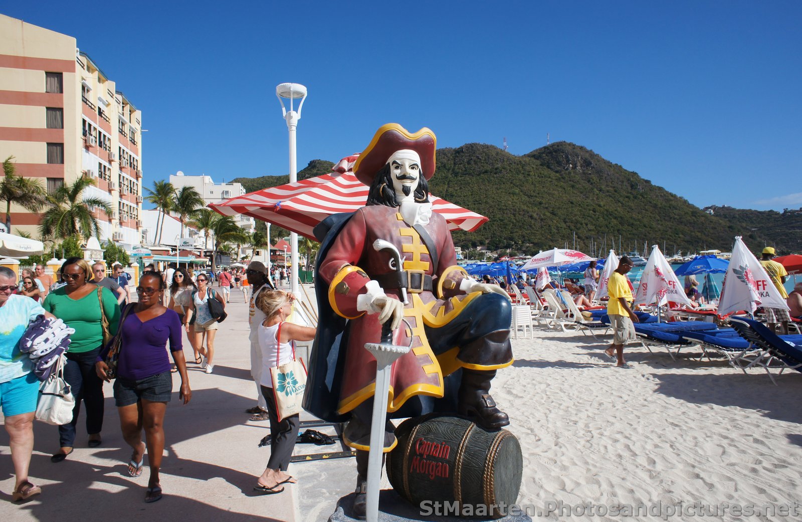 Captain Morgan statue Philipsburg beach St Maarten.jpg
