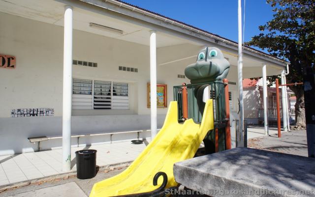 Slide and playground of Oranje School Philipsburg St Maarten.jpg
