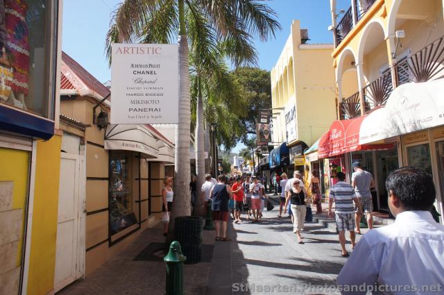Busy shopping street near the beach of downtown Philipsburg St Maarten.jpg
