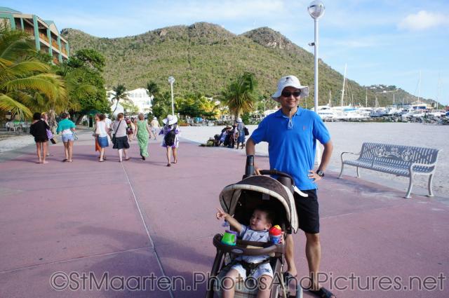 Darwin points next to daddy in Philipsburg St Maarten.jpg
