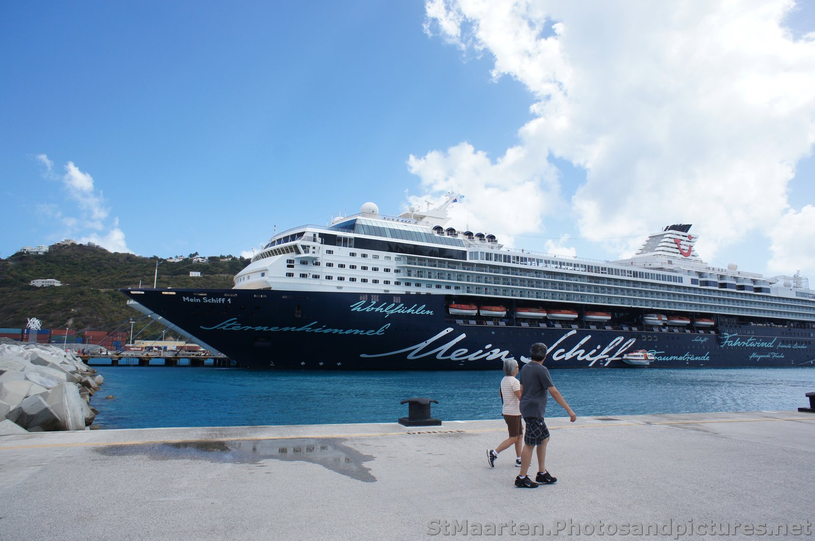 Mein Schiff Wohlfuhlen Cruise Ship docked at St Maarten.jpg
