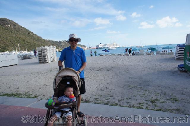 Darwin and daddy at Philipsburg beach in St Maarten.jpg
